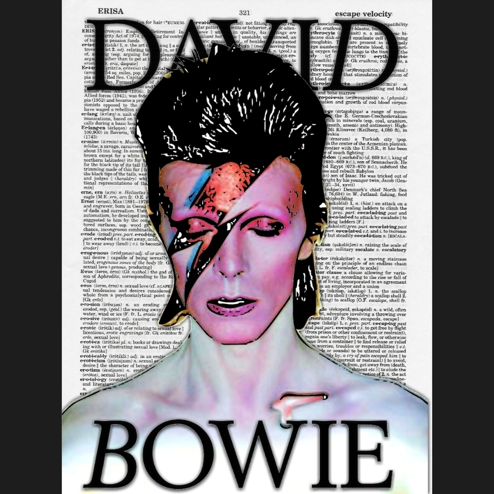 David Bowie Vintage Music Dictionary Art Print